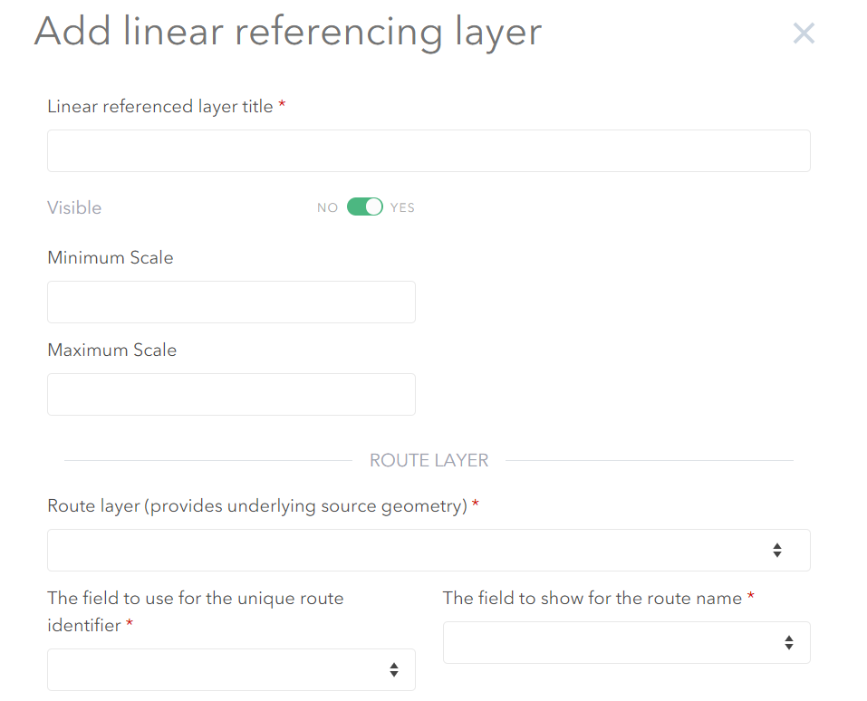 Linear referencing dialog