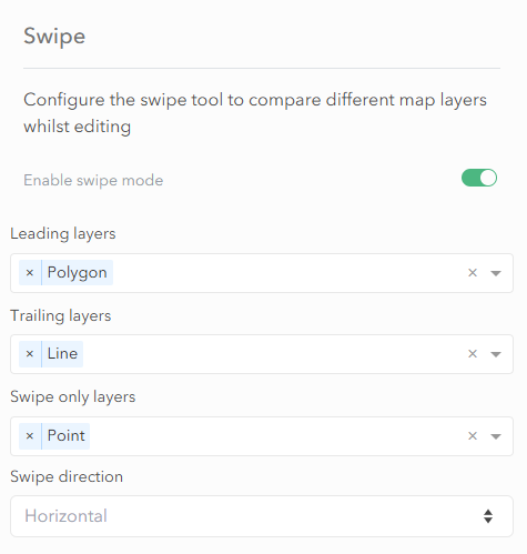 Swipe builder options