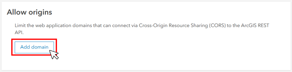 Allow origins setting